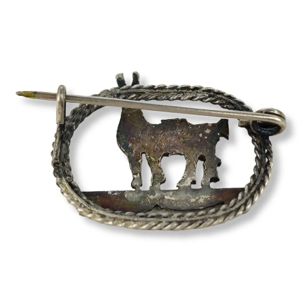 Vintage Llama Brooch Pin Sterling Silver 925 Small Vintage Animal Dainty